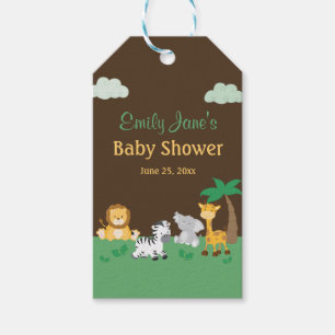 Jungle Safari Boy Baby Shower Gift Tags
