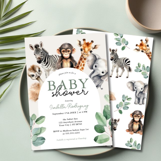Jungle Safari Boy Baby Shower Invitation (Jungle Safari Boy Baby Shower Invitation)