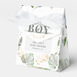 Jungle Safari Boy Giraffe Botanical Baby Shower Favour Box