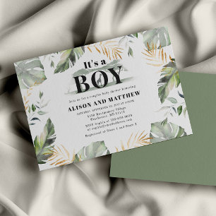 Jungle Safari Couples Boy Baby Shower Invitation