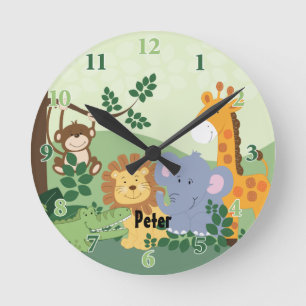 Jungle Safari Customisable Round Clock