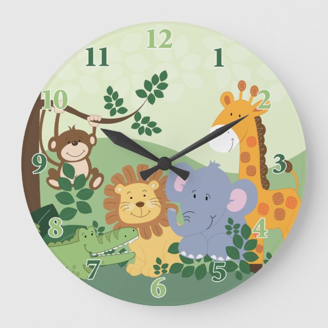Jungle Safari Customisable Square Clock (Front)