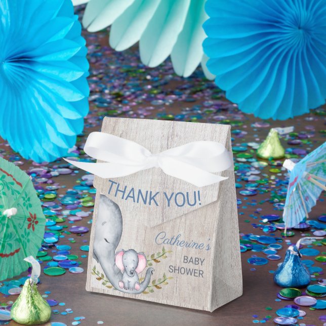 Jungle Safari Elephant Baby Shower Thank You Favour Box (Party)