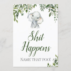 Jungle Safari Elephant Sweet Mess Sign Size 5x7" Invitation