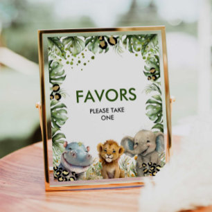 Jungle Safari Favours Party Sign 
