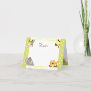 Jungle Safari Folded Thank you Note Card