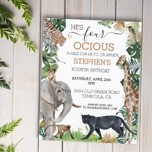 Jungle Safari Fourth Four Birthday Black Panther 