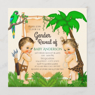 Jungle Safari Gender Reveal Baby Shower Invitation