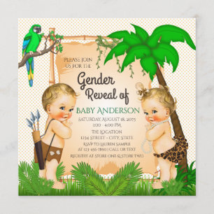 Jungle Safari Gender Reveal Shower Invitation