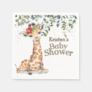 Jungle Safari Giraffe Baby Shower Napkin