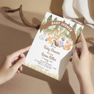 Jungle Safari Greenery Baby Shower Party Invitation