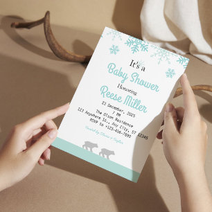 Jungle Safari Greenery Baby Shower Party Invitation