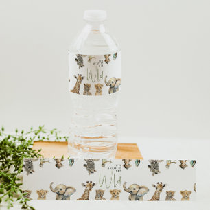 Jungle Safari It's About To Get Wild Baby Shower Water Bottle Label