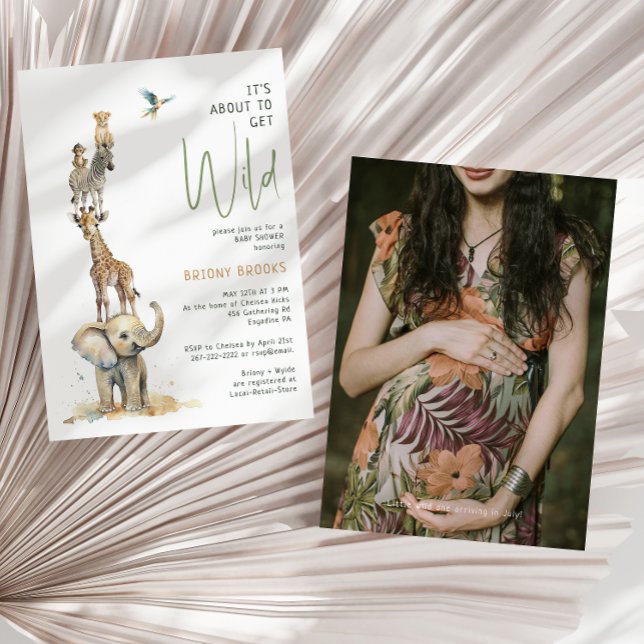 Jungle Safari "It's About To Get Wild" Photo Invitation (Creator Uploaded)