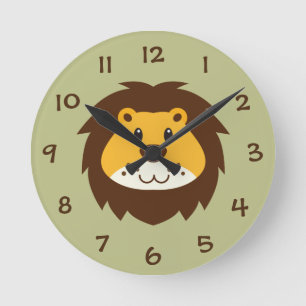 Jungle Safari Lion Kids Nursery Wall Clock