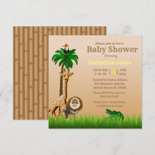 Jungle/Safari Neutral Baby Shower Invitation