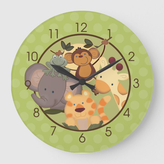 Jungle Safari Nursery Wall Clock (Front)