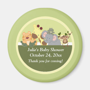 Jungle Safari Tiger Giraffe Elephant Monkey Favour Magnet