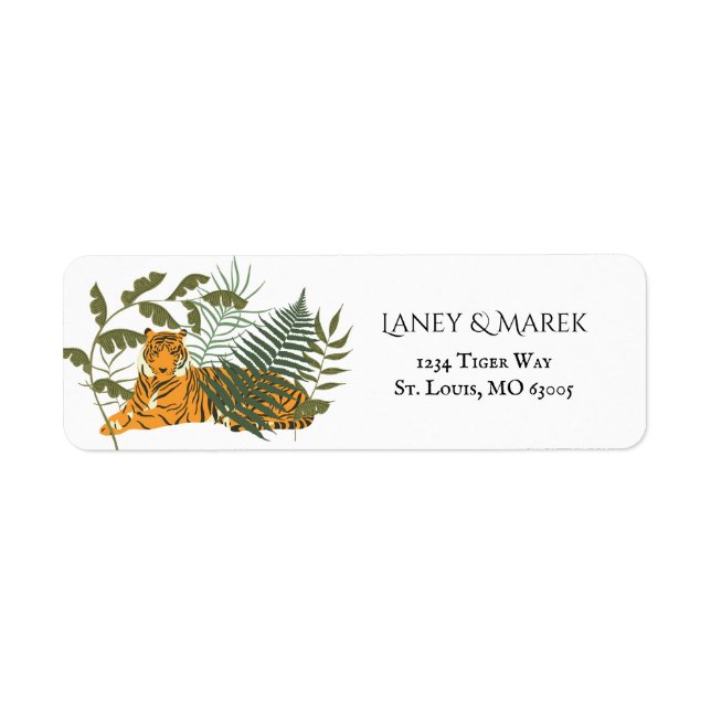 Jungle Safari Tiger Return Address Label (Front)