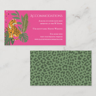 Jungle Safari Tiger Wedding Accommodations Enclosu Enclosure Card