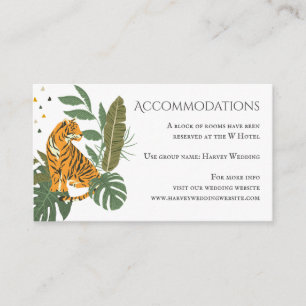 Jungle Safari Tiger Wedding Accommodations Enclosure Card