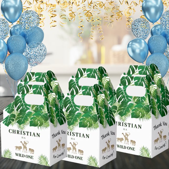 Jungle Safari Wild One 1st Birthday Thank You Favour Box (Creator Uploaded)