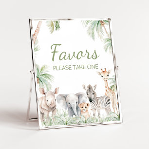 Jungle Safari Wild One Animals Baby Shower Favors Poster