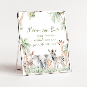 Jungle Safari Wild One Animals Mum Osa Bar Poster