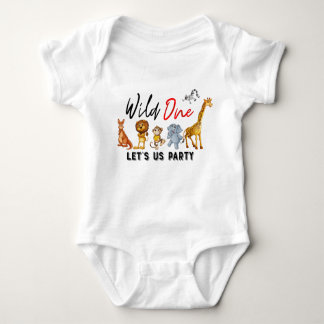 Jungle Safari Wild One Baby Boy 1 Birthday Romper Baby Bodysuit