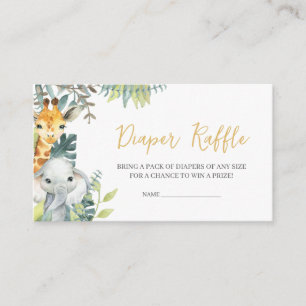Jungle Safari Wild One Baby Shower Diaper Raffle Enclosure Card