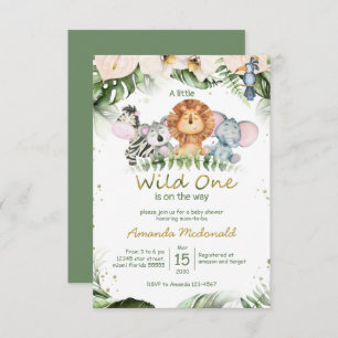Jungle safari wild one baby shower Invitation