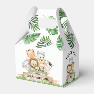 Jungle Safari Wild One Birthday Favor Boxes