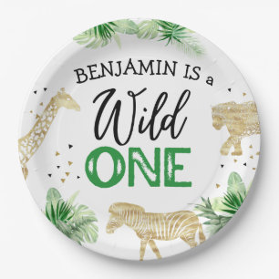 Jungle Safari Wild One Birthday Paper Plate
