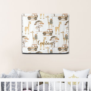 Jungle Safari with Giraffes Nursery Pattern  Tapestry