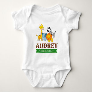 Jungle Safari Zoo Animal Birthday Baby Shower Bodysuit