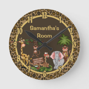 Jungle Safari Zoo Animal Giraff Personalised Clock