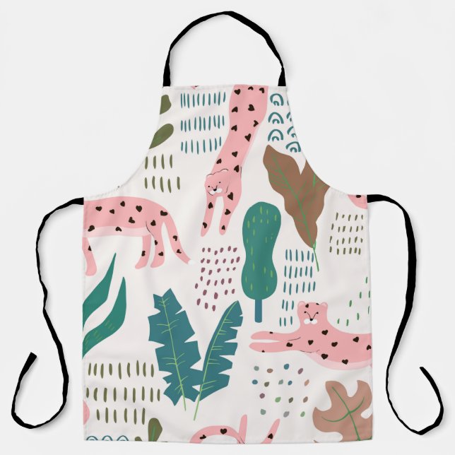 Jungle seamless pattern apron (Front)