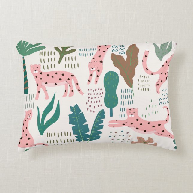 Jungle seamless pattern decorative cushion (Front)