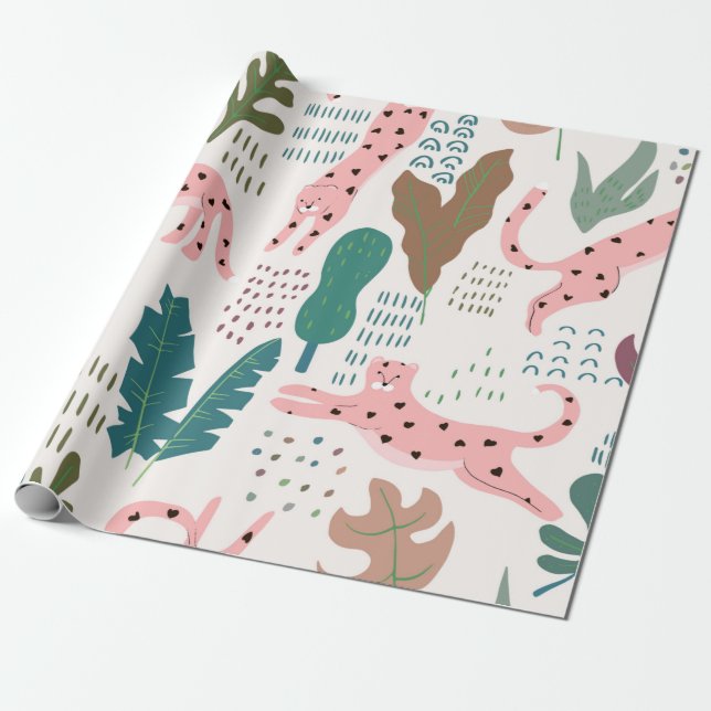 Jungle seamless pattern wrapping paper (Unrolled)