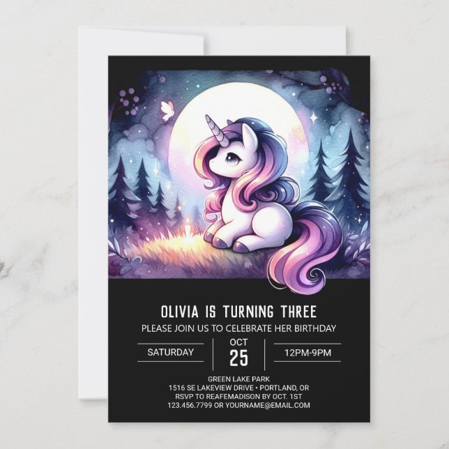 Jungle Simple Horse Birthday Invitation (Front)