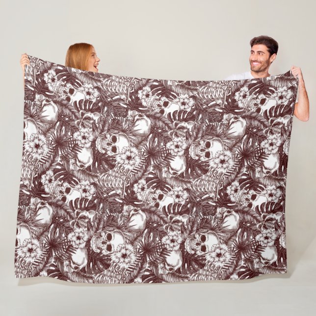 Jungle Skulls Fleece Blanket (In Situ)