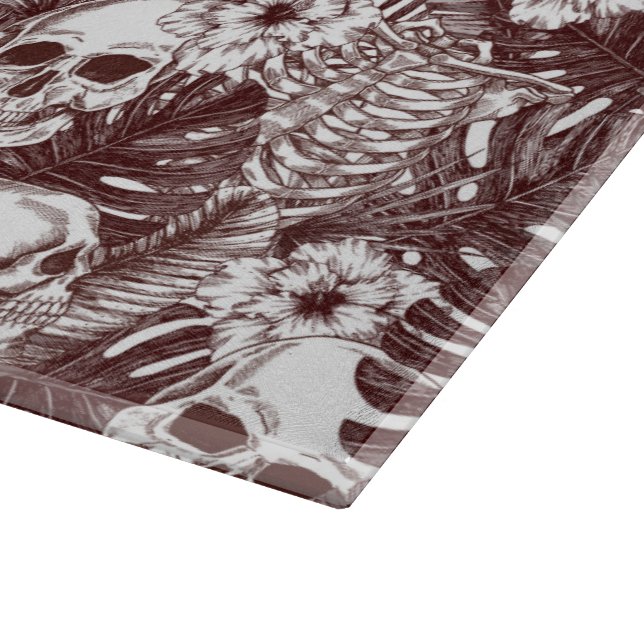 Jungle Skulls Glass Cutting Board (Corner)