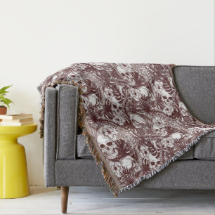 Jungle Skulls Throw Blanket
