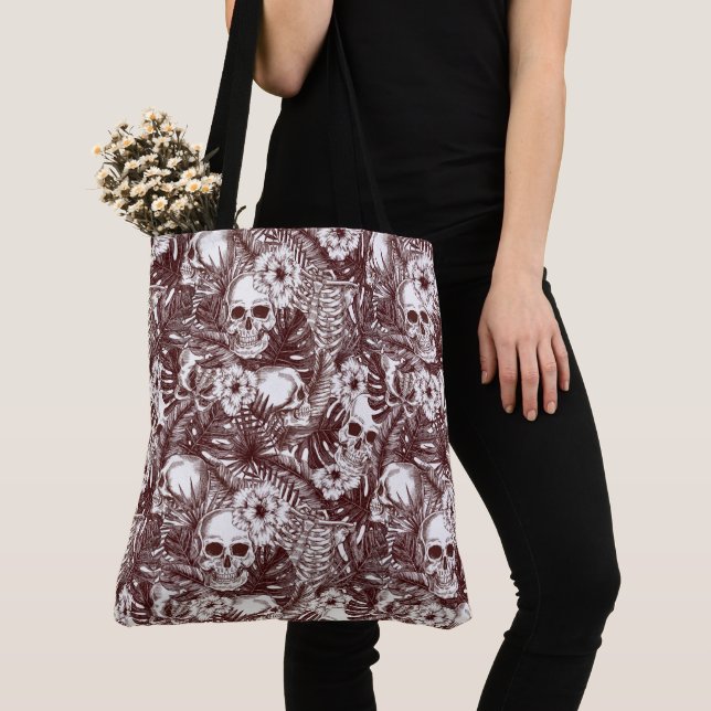 Jungle Skulls Tote Bag (Close Up)