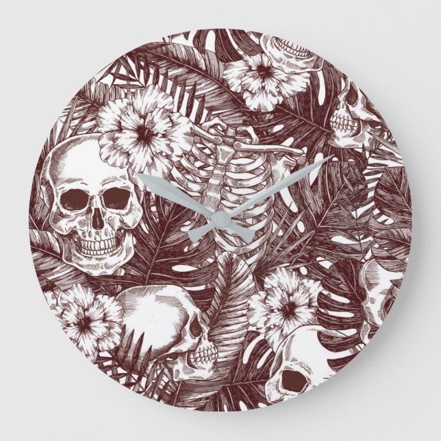 Jungle Skulls Wall Clock (Front)