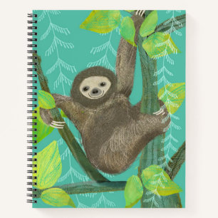 Jungle Sloth Spiral Sketchbook Notebook