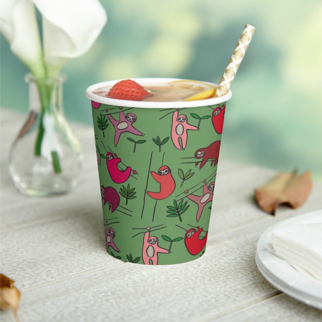 Jungle Sloths Paper Cups (Insitu)