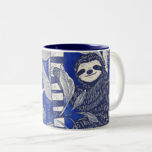 Jungle Sloths Two-Tone Coffee Mug