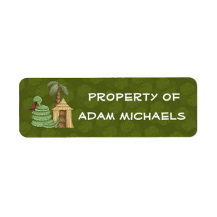 Jungle Snake Bookplate Label Return Address Label