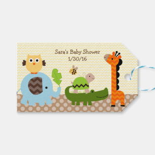 Jungle Stack Animals Baby Shower Favour Tags